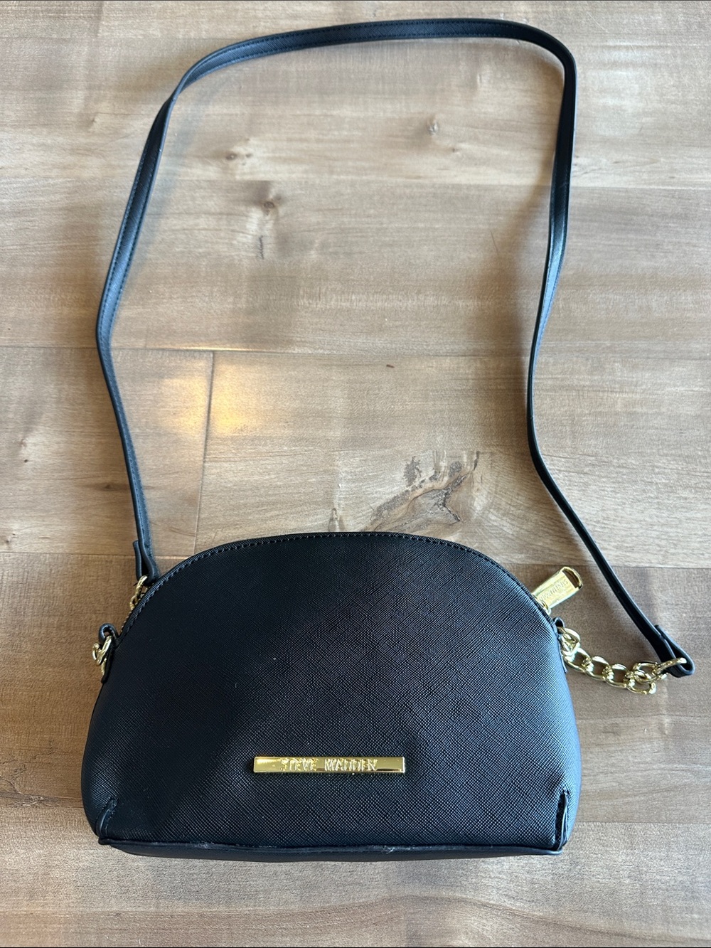 Steve Madden Black Crossbody with Gold Hardware